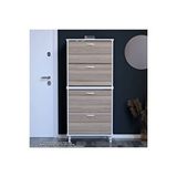 Modilayn Umay' 2 Li Antre Hol 72 X 160x 25, 5 Cm’ Lik 4 Düşer Kapak 8 Göz Raf Bölmeli Ayakkabılık Beyaz