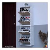 Modilayn Umay' 2 Li Asma Antre Hol 52X 156X 26 Cm’ Lik 4 Düşer Kapak 8 Raf Bölmeli Ayakkabılık