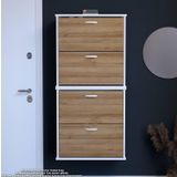 Modilayn Umay' 2 Li Asma Antre Hol 72 X 148 X 25, 5 Cm’ Lik 4 Düşer Kapak 8 Göz Bölmeli Ayakkabılık