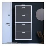Modilayn UMAY' 2 Li Asma Antre Hol 72 x 156x26 cm’ lik 4 Düşer Kapak 8 Raf Bölmeli Ayakkabılık