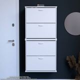 Modilayn UMAY' 2 Li Asma Antre Hol 72x156x26 cm’ lik 4 Düşer Kapak 8 Raf Bölmeli Ayakkabılık - Beyaz