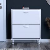 Modilayn UMAY Antre Hol 72 x 90 x 25, 5 cm’ lik 2 Düşer Kapak 4 Göz Raf Bölmeli Ayakkabılık - Beyaz