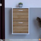 Modilayn UMAY Asma Kapı Önü 52x78x26 cm’lik 2 Düşer Kapak 4 Göz Bölme Ayakkabılık - Meşe
