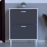 modilayn Umay Ayaklı (72 Cm) Ayakkabılık 2 Düşer Kapaklı 4 Raflı (5 Farklı Renk Seçeneği) - Antrasit