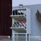 Modilayn Umay Kapı Önü 52X90x26 Cm’ Lik 2 Düşer Kapak 4 Göz Bölmeli Ayakkabılık