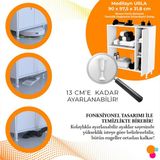 Modilayn Urla 90 x 97 x 32 cm Banyo Dolabı Temizlik Deterjan Depolama Havlu Dolabı Çok Amaçlı Dolap - Beyaz