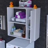 Modilayn Urla Asma Banyo Dolabı Çok Amaçlı Banyo Dolabı Makina Üstü Dolap Asma Dolap - Beyaz