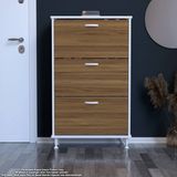 Modilayn Varbi Antre Hol 52 X 119 X 25, 5 Cm Lik 3 Düşer Kapak 6 Göz Raf Bölmeli Ayakkabılık