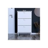 Modilayn Varbi Antre Hol 52 X 119 X 25,5 Cm’lik 3 Düşer Kapak 6 Göz Bölmeli Ayakkabılık Beyaz