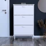 Modilayn Varbi Antre Hol 72 x 119 x 25, 5 cm Lik 3 Düşer Kapak 6 Göz Bölmeli Ayakkabılıkkapak 4 Göz Bölmeli Ayakkabılık - Beyaz