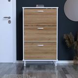 Modilayn Varbi Antre Hol 72X127x26 Cm’ Lik 3 Düşer Kapak 6 Göz Raf Bölmeli Ayakkabılık
