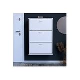 Modilayn VARBİ Asma Antre 52 x 107 x 25, 5 cm’ lik 3 Düşer Kapak 6 Göz Raf Bölmeli Ayakkabılık - Beyaz