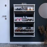 Modilayn Varbi Asma Antre 72 x 115 X26 Cm’lik 3 Düşer Kapak 6 Göz Bölmeli Ayakkabılık - Antrasit - Beyaz