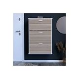 Modilayn Varbi Asma Antre Hol 72 X 107 X 25, 5 Cm’ Lik 3 Düşer Kapak 6 Göz Raf Bölmeli Ayakkabılık Beyaz