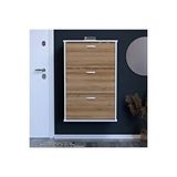 Modilayn Varbi Asma Antre Hol 72 X 107 X 25, 5 Cm’ Lik 3 Düşer Kapak 6 Raf Bölmeli Ayakkabılık Beyaz