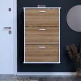 Modilayn Varbi Asma Antre Hol 72 X 107 X 25, 5 Cm’ Lik 3 Düşer Kapak 6 Raf Bölmeli Ayakkabılık