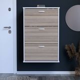 modilayn Varbi Asma Antre Hol 72X 115X26 Cm’ Lik 3 Düşer Kapak 6 Göz Bölmeli Ayakkabılık - Beyaz - Cordoba