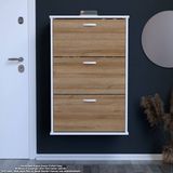 Modilayn Varbi Asma Antre Hol 72X115X26 Cm’ Lik 3 Düşer Kapak 6 Göz Bölmeli Ayakkabılık - Beyaz - Everest