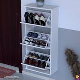 Modilayn VARBİ Asma Kapı Önü 52x 115x 26 cm’ lik 3 Düşer Kapak 6 Göz Bölmeli Ayakkabılık - Beyaz - Cordoba