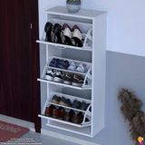 Modilayn VARBİ Asma Kapı Önü 52x115x26 cm’ lik 3 Düşer Kapak 6 Göz Bölmeli Ayakkabılık - Meşe