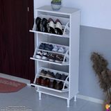 Modilayn VARBİ Kapı Önü 52 x 127x 25, 5 cm’ lik 3 Düşer Kapak 6 Göz Raf Bölmeli Ayakkabılık - Cordoba - Beyaz