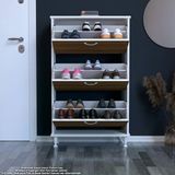 Modilayn Varbi Kapı Önü 72 X127 X 26 Cm’ Lik 3 Düşer Kapak 6 Göz Raf Bölmeli Ayakkabılık