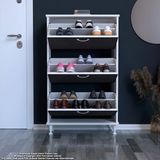 Modilayn Varbi Kapı Önü 72X 127X 26 Cm’ Lik 3 Düşer Kapak 6 Göz Raf Bölmeli Ayakkabılık