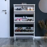 Modilayn Varbi Kapı Önü 72X127 X26 Cm’ Lik 3 Düşer Kapak 6 Göz Raf Bölmeli Ayakkabılık