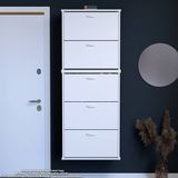 Modilayn VARBİ UMAY' 2 Li Asma Antre 72 x 193 x 26 cm’ lik 5 Düşer Kapak 10 Göz Bölme Ayakkabılık - Beyaz