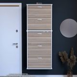 Modilayn Varbi Umay' 2 Li Asma Antre 72x181x25, 5 Cm Lik 5 Düşer Kapak 10 Göz Bölme Raf Ayakkabılık Açık Gri