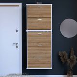 Modilayn Varbi Umay' 2 Li Asma Antre 72X193X26 Cm’ Lik 5 Düşer Kapak 10 Göz Bölme Ayakkabılık - Beyaz - Everest