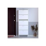 Modilayn Varbi Umay' 2 Li Kapı Önü 52 X193x 25, 5 Cm’ Lik 5 Düşer Kapak 10 Göz Raflı Ayakkabılık Beyaz