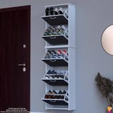 Modilayn Verve Asma Antre 52X194x26 Cm’ Lik 3 Düşer Kapak 10 Göz Bölmeli Ayakkabılık