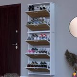 Modilayn Verve Asma Antre 72X194x26 Cm Lik 5 Düşer Kapak 10 Göz Bölmeli Ayakkabılık