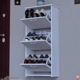 Modilayn West Asma Antre 52x116x 26 Cm Lik 3 Düşer Kapak 6 Göz Bölmeli Ayakkabılık Beyaz