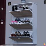 Modilayn West Asma Kapı Önü 72X116X26 Cm’lik 3 Düşer Kapak 6 Göz Bölmeli Ayakkabılık - Beyaz - Cordoba