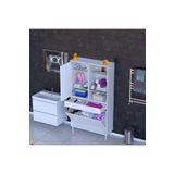Modilayn Yeni Afra 100X173x32,5 Cm' Lik 1 Çekmece, 3 Göz Sepet, 2 Kapak, 6 Raf Dar Alan Banyo Dolabı