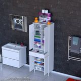 Modilayn Yeni Afra 65 X 173 X 32,5 Cm 1 Çekmece 4 Kapak 7 Raf 10 Bölme Çok Amaçlı Banyo & Mutfak Dolabı