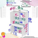 Modilayn Yeni Afra 70X173x32,5 Cm 1 Çekmece 4 Kapak 3 Raf 6 Bölme Çok Amaçlı Banyo & Mutfak Dolabı