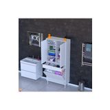 Modilayn Yeni Afra 85X173x32,5 Cm' Lik 1 Çekmece, 2 Göz Sepet, 2 Kapak, 8 Raf Dar Alan Banyo Dolabı