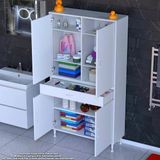 Modilayn Yeni Afra 90 X 173 X 32,5 Cm 1 Çekmece 4 Kapak 5 Raf 8 Bölme Çok Amaçlı Banyo & Mutfak Dolabı