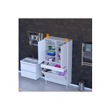 Modilayn Yeni Afra 90X173x32,5 Cm' Lik 1 Çekmece, 3 Göz Sepet, 2 Kapak, 8 Raf Dar Alan Banyo Dolabı