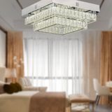 Modina 2 Katlı Krom Ledli 3 Renkli 70 Watt Kristalli Taşlı Modern Tasarım Led Kristal Salon Avize Krom