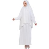 Modish Group Iki Parça Namaz Elbisesi – Uzun Pamuklu Tesettür Giyim Abaya & Başörtüsü Set - Krem