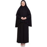 Modish Group Iki Parça Namaz Elbisesi – Uzun Pamuklu Tesettür Giyim Abaya & Başörtüsü Set - Standart - Siyah