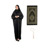 Modish Group Namaz Elbisesi Eşarp Seccade Tesbih Set, İslami Giyim Takım Ferace Turban Şal