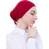 Modish Group Pratik Bone Pamuklu Tesettür Iç Bone, Başörtüsü Için Hazır Viskon Şapka, Namaz Günlük Kullanım Için - Kırmızı