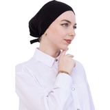 Modish Group Pratik Bone Pamuklu Tesettür Iç Bone, Başörtüsü Için Hazır Viskon Şapka, Namaz Günlük Kullanım Için - Standart - Siyah