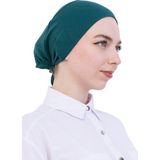 Modish Group Pratik Bone Pamuklu Tesettür Iç Bone, Başörtüsü Için Hazır Viskon Şapka, Namaz Günlük Kullanım Için - Standart - Zümrüt