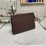 Modiva Mix Kadın Clutch Monogram Desenli Çanta - Kahverengi